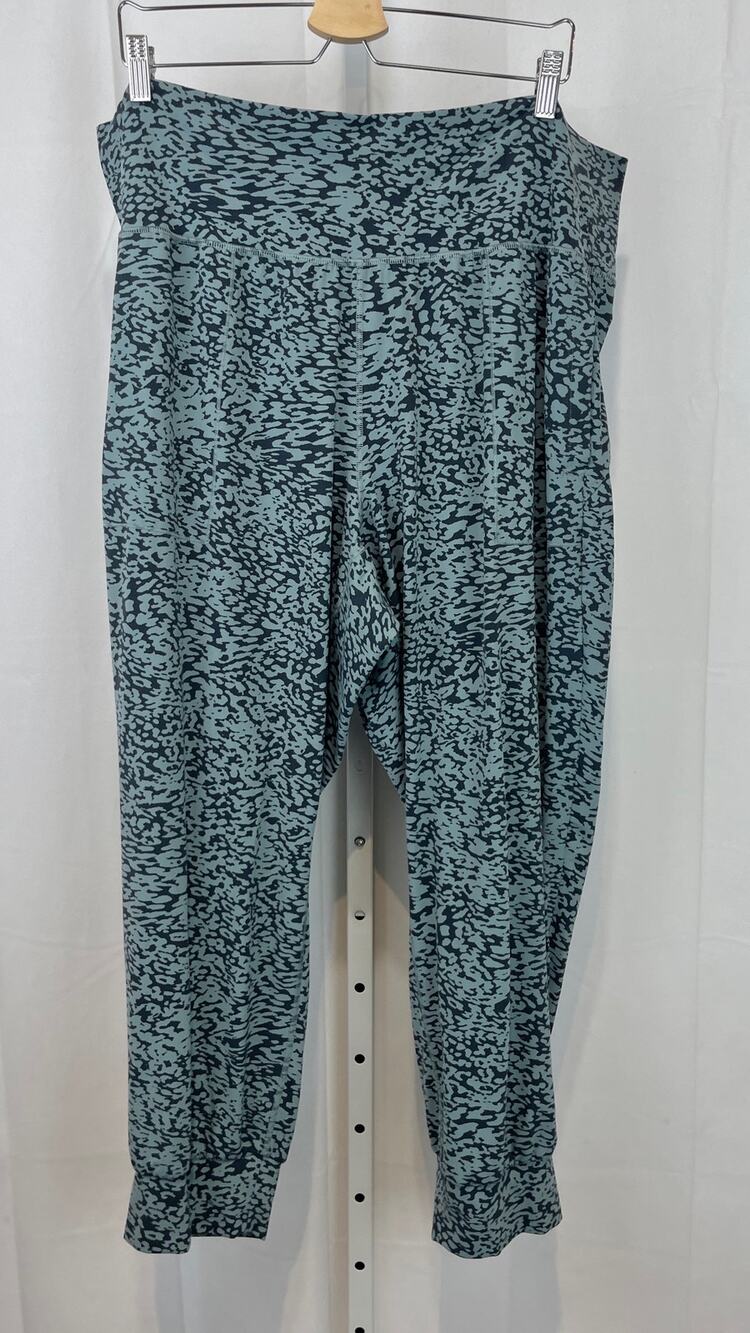 ATHLETA Salutation Jogger Pants Animal Print Ocelot Spot Blue Green 3X Plus